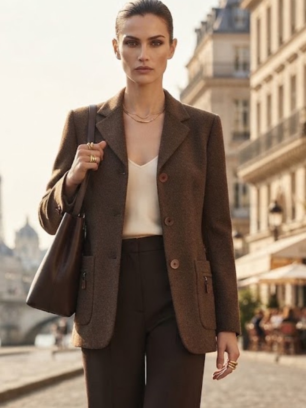 Vintage Talora brown wool silk cashmere blazer